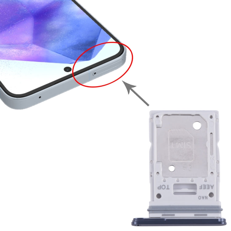 For Samsung Galaxy A55 SM-A556B Original SIM Card Tray + SIM / Micro SD Card Tray (Black) - Card Tray by buy2fix | Online Shopping UK | buy2fix