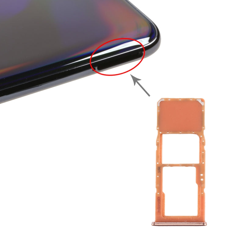 For Galaxy A70 SIM Card Tray + Micro SD Card Tray (Orange) - Card Tray by buy2fix | Online Shopping UK | buy2fix