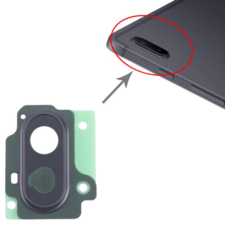 For Samsung Galaxy Tab S7 FE SM-T730/T736B Original Back Camera Lens Frame (Black) - Camera Series by buy2fix | Online Shopping UK | buy2fix