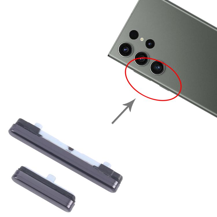 For Samsung Galaxy S23 Ultra SM-S918B 10pcs Power Button and Volume Control Button (Black) - by buy2fix | Online Shopping UK | buy2fix