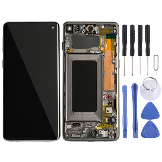 Original Super AMOLED LCD Screen with Frame for Galaxy S10 4G Digitizer Full Assembly (Black) - LCD Screen by buy2fix | Online Shopping UK | buy2fix