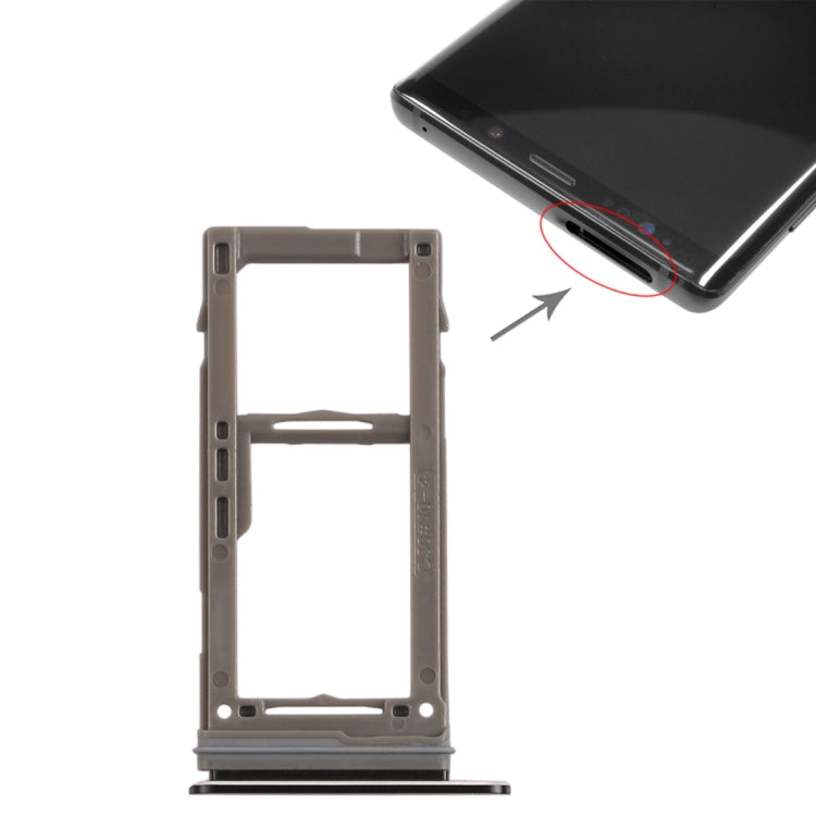 For Galaxy Note9 SIM Card Tray + Micro SD Card Tray (Black) - Card Tray by buy2fix | Online Shopping UK | buy2fix