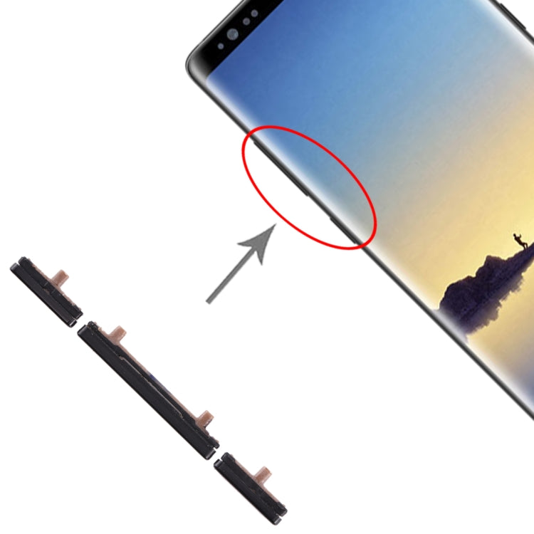 For Galaxy Note 8 10 Set Side Keys(Black) - by buy2fix | Online Shopping UK | buy2fix