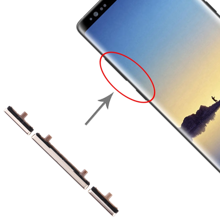 For Galaxy Note 8 10 Set Side Keys(Gold) - by buy2fix | Online Shopping UK | buy2fix