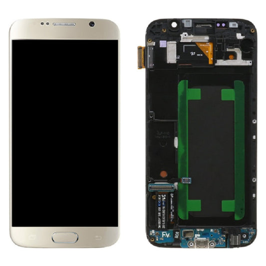 Original Super AMOLED LCD Screen For Samsung Galaxy S6 SM-G920F Digitizer Full Assembly with Frame (Gold) - LCD Screen by buy2fix | Online Shopping UK | buy2fix
