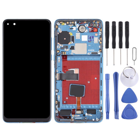 Original OLED LCD Screen for Huawei P40 Digitizer Full Assembly with Frame(Blue) by buy2fix