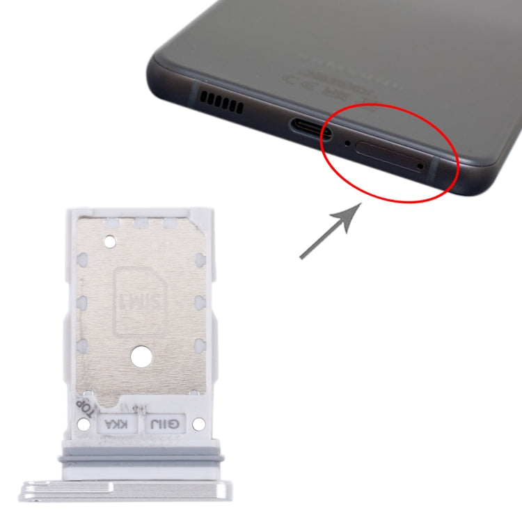 For Samsung Galaxy S21 FE 5G SM-G990B Original SIM Card Tray + SIM Card Tray (White) - Card Tray by buy2fix | Online Shopping UK | buy2fix