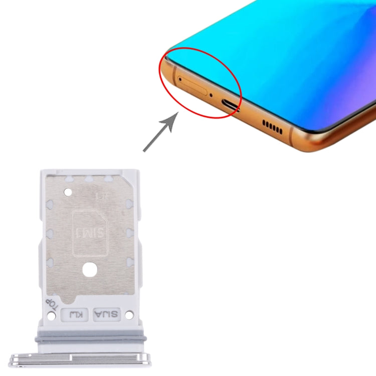 For Samsung Galaxy S22+ 5G / S22 5G / SM-S906B SM-S901B Original SIM Card Tray + SIM Card Tray (White) - by buy2fix | Online Shopping UK | buy2fix