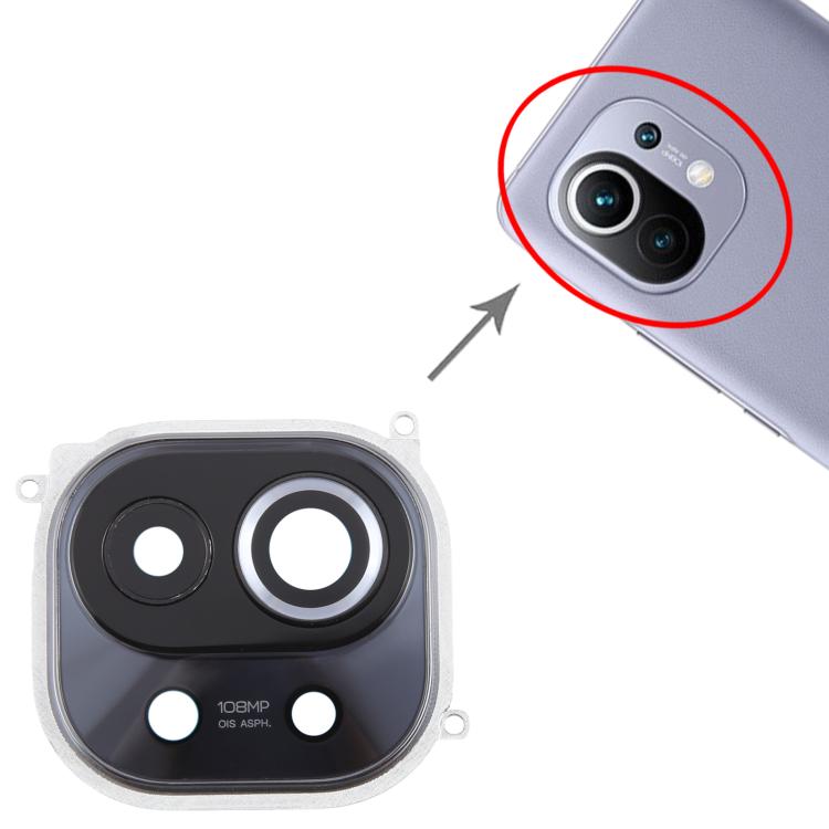 For Xiaomi Mi 11 Back Camera Lens Frame (Black) by buy2fix