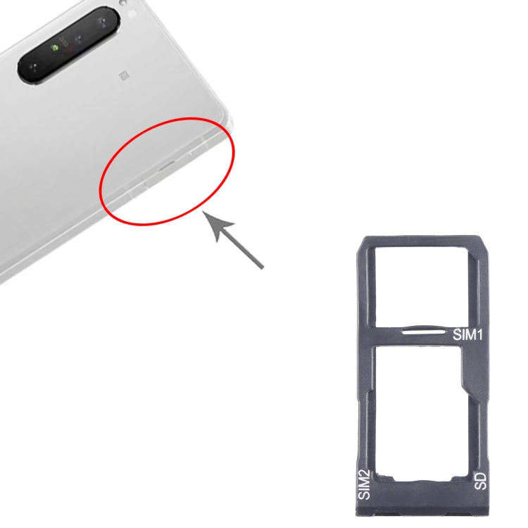 For Sony Xperia 1 II Original SIM Card Tray + SIM / Micro SD Card Tray (Black) by buy2fix