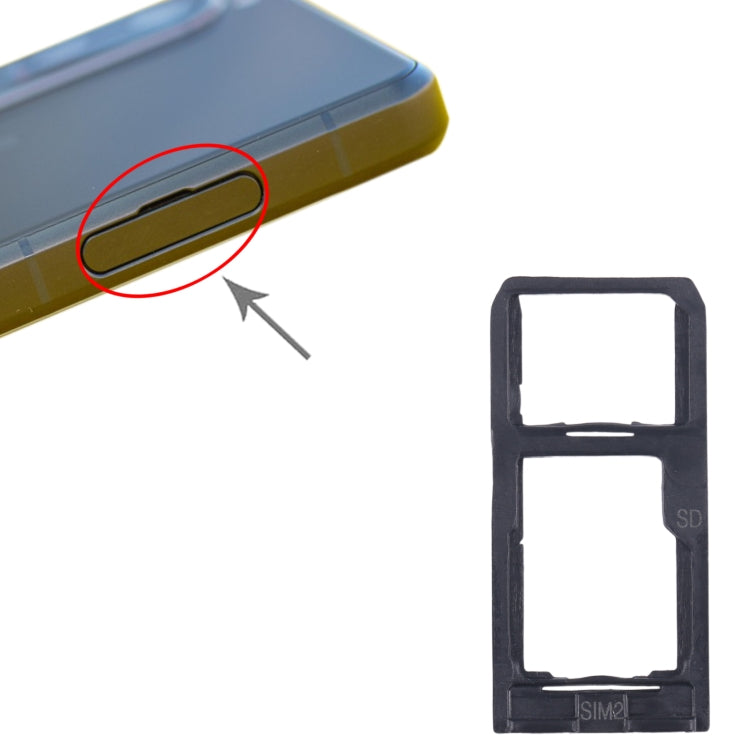 For Sony Xperia 5 III Original SIM Card Tray + SIM / Micro SD Card Tray (Black) by buy2fix