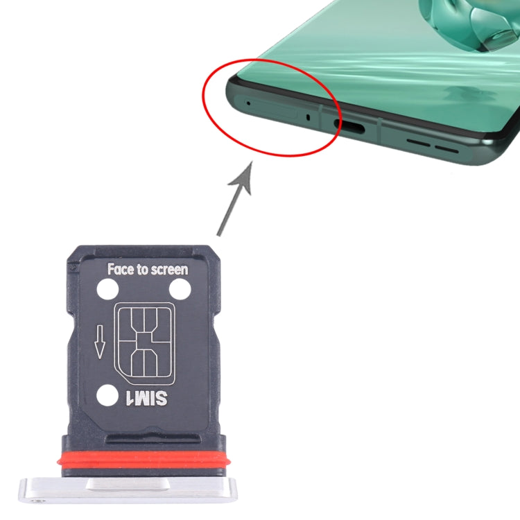 For OnePlus 12 PJD110 CPH2573 CPH2581 SIM Card Tray + SIM Card Tray (Silver) by buy2fix
