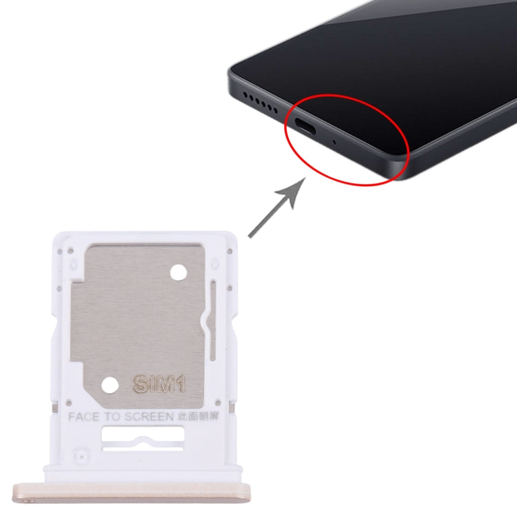 For Xiaomi Redmi Note 13 4G Original SIM Card Tray + SIM / Micro SD Card Tray (Gold) by buy2fix