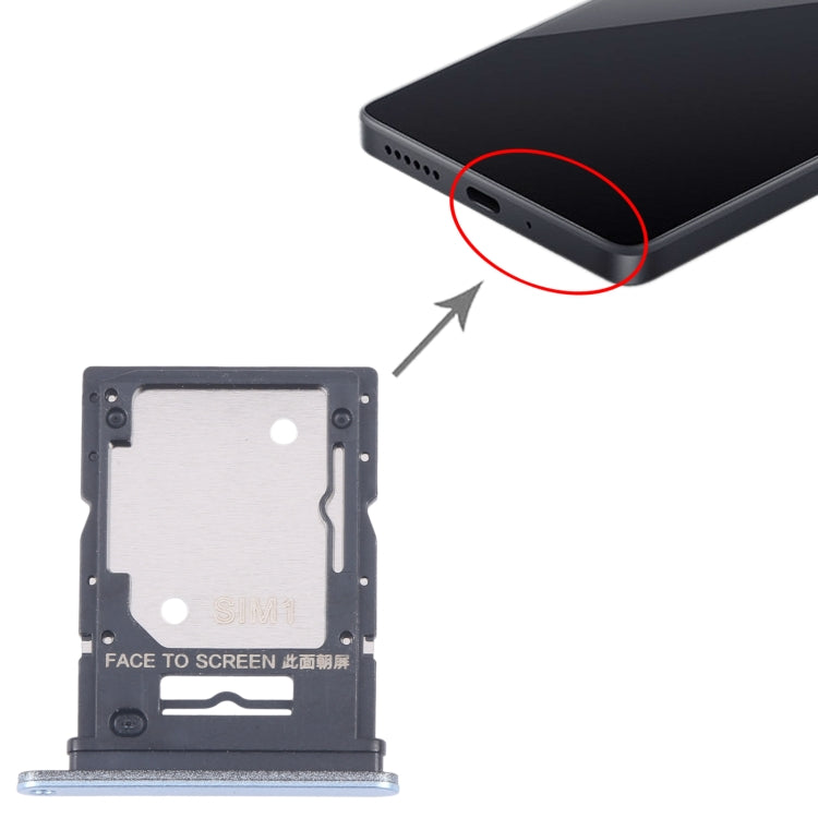 For Xiaomi Redmi Note 13 4G Original SIM Card Tray + SIM / Micro SD Card Tray (Blue) by buy2fix