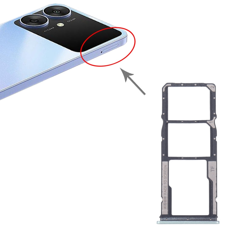 For Xiaomi Redmi 13R Original SIM Card Tray + SIM Card Tray + Micro SD Card Tray (Green) by buy2fix