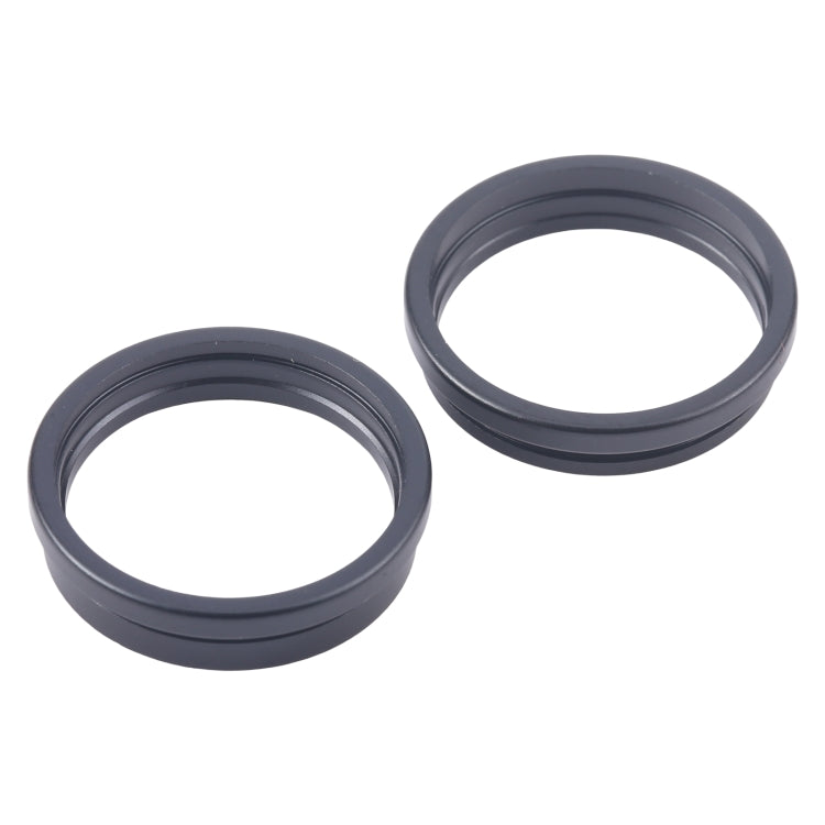 For iPhone 16 2pcs/set Rear Camera Glass Lens Metal Outside Protector Hoop Ring (Black) - Camera Series by buy2fix | Online Shopping UK | buy2fix