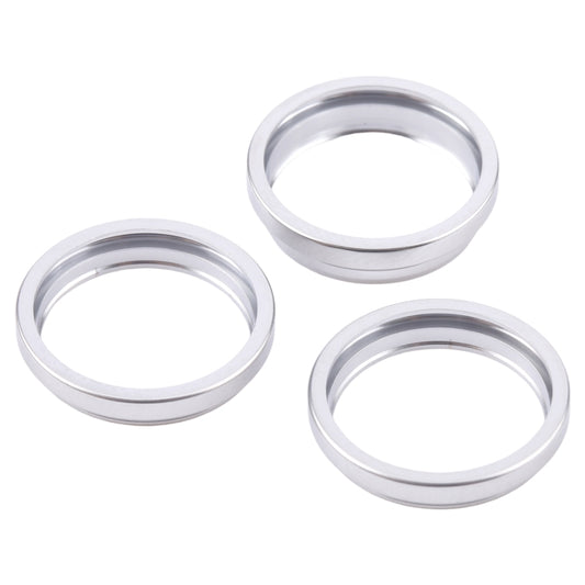 For iPhone 16 Pro 3pcs/set Rear Camera Glass Lens Metal Outside Protector Hoop Ring (Silver) by buy2fix