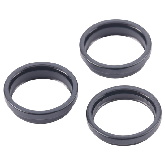 For iPhone 16 Pro Max 3pcs/set Rear Camera Glass Lens Metal Outside Protector Hoop Ring (Black) by buy2fix