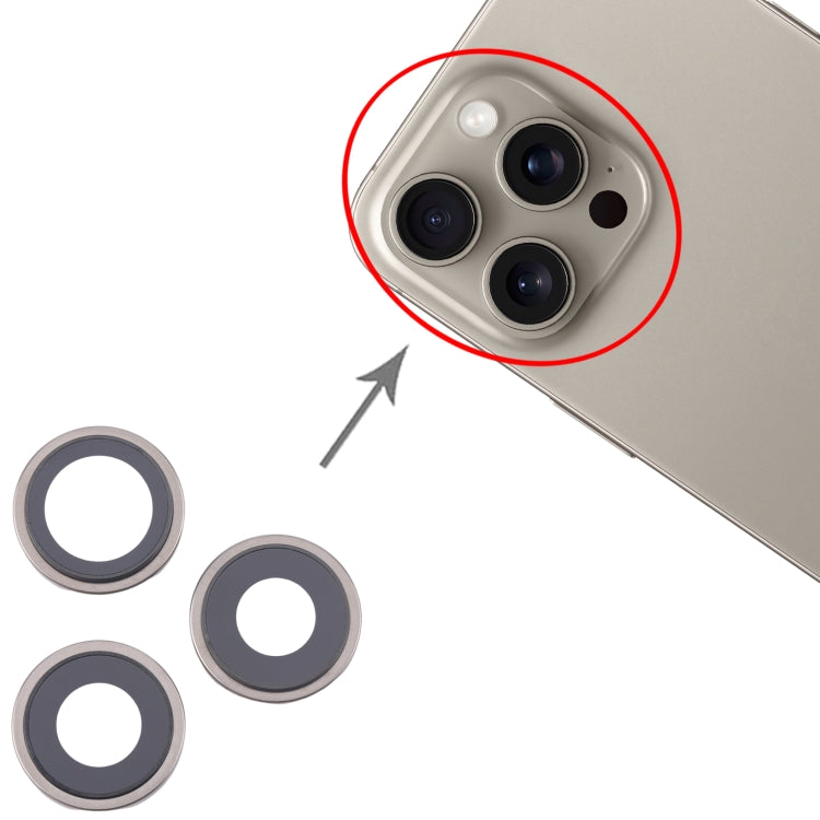 For iPhone 16 Pro 3pcs/Set Camera Lens Cover (Titanium Color) by buy2fix