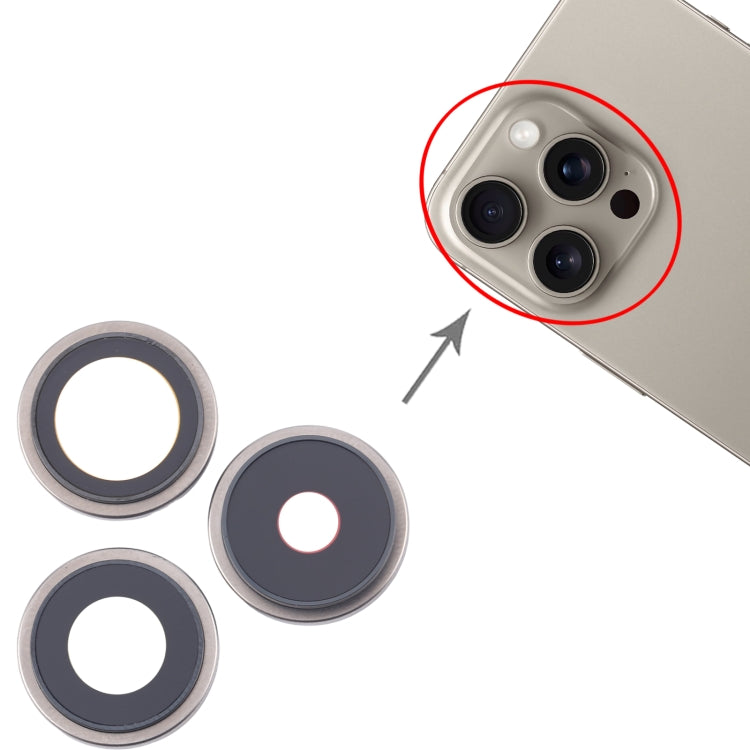 For iPhone 16 Pro 3pcs/Set Original Camera Lens Cover (Silver) - Camera Series by buy2fix | Online Shopping UK | buy2fix
