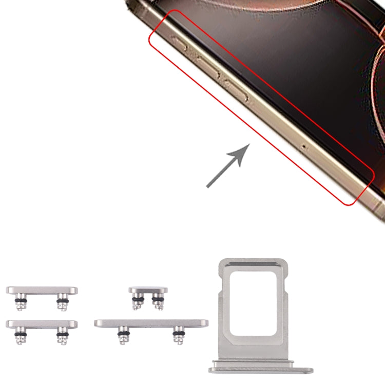 For iPhone 16 Pro Original SIM Card Tray + SIM Card Tray + Side Keys (White) by buy2fix