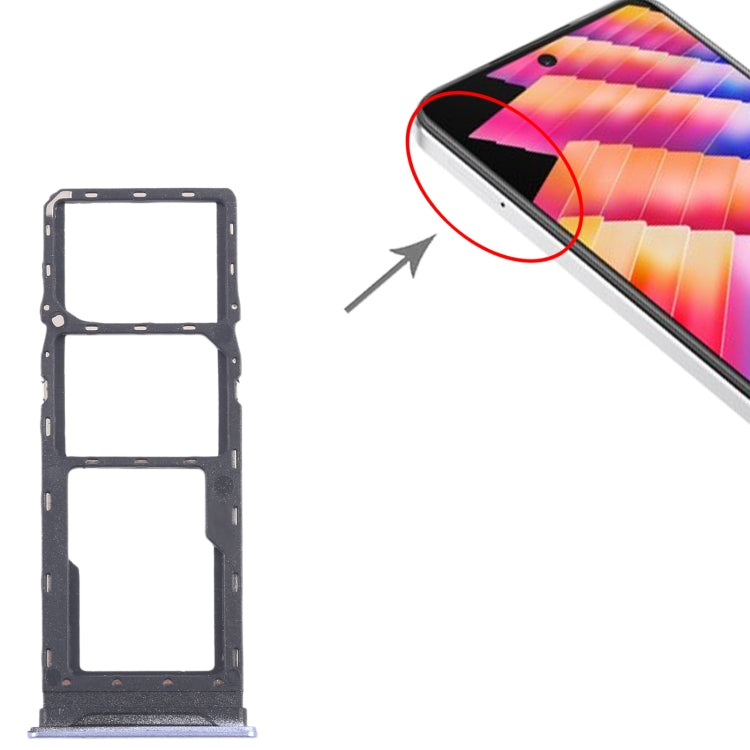 For Infinix Hot 30 Play NFC X6835 5pcs SIM Card Tray + SIM Card Tray + Micro SD Card Tray (Purple) - Card Tray by buy2fix | Online Shopping UK | buy2fix