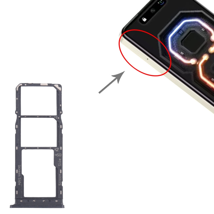 For Infinix Smart 8 Plus X6526 5pcs SIM Card Tray + SIM Card Tray + Micro SD Card Tray (Black) - Card Tray by buy2fix | Online Shopping UK | buy2fix