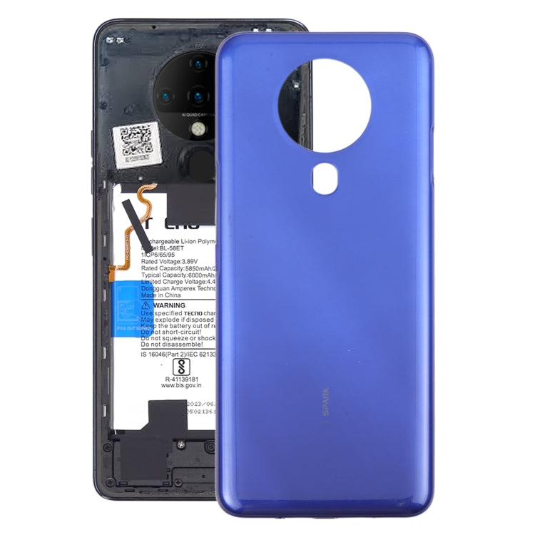 For Tecno Spark 6 Original Battery Back Cover(Blue) - Back Cover by buy2fix | Online Shopping UK | buy2fix