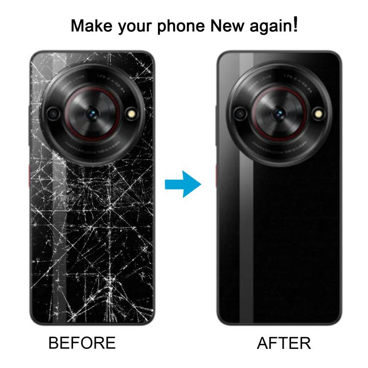 For ZTE nubia Focus Glass Battery Back Cover with Adhesive / Camera Lens Cover(Black) - For ZTE by buy2fix | Online Shopping UK | buy2fix