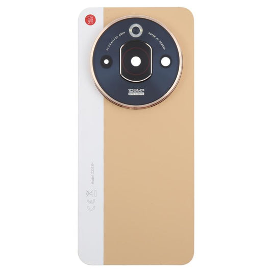 For ZTE nubia Focus Pro Z2351N Leather Battery Back Cover with Adhesive / Camera Lens Cover(Gold) - For ZTE by buy2fix | Online Shopping UK | buy2fix