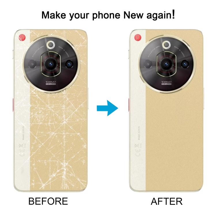 For ZTE nubia Focus Pro Z2351N Leather Battery Back Cover with Adhesive / Camera Lens Cover(Gold) - For ZTE by buy2fix | Online Shopping UK | buy2fix