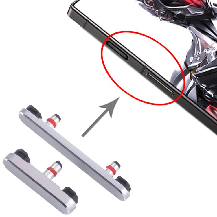 For ZTE nubia Red Magic 8 Pro NX729J Power Button and Volume Control Button (Silver) - For ZTE by buy2fix | Online Shopping UK | buy2fix