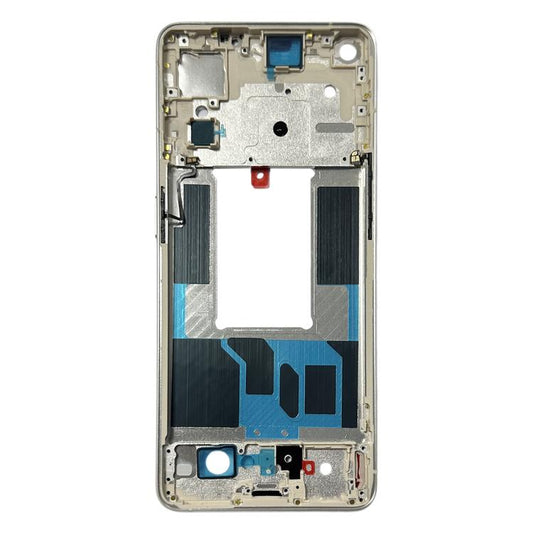 For OPPO Reno7 Pro 5G Front Housing LCD Frame Bezel Plate (Gold) by buy2fix