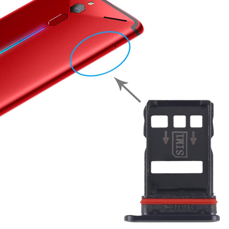 For ZTE nubia RedMagic 6 NX669J SIM Card Tray + SIM Card Tray (Black) - For ZTE by buy2fix | Online Shopping UK | buy2fix