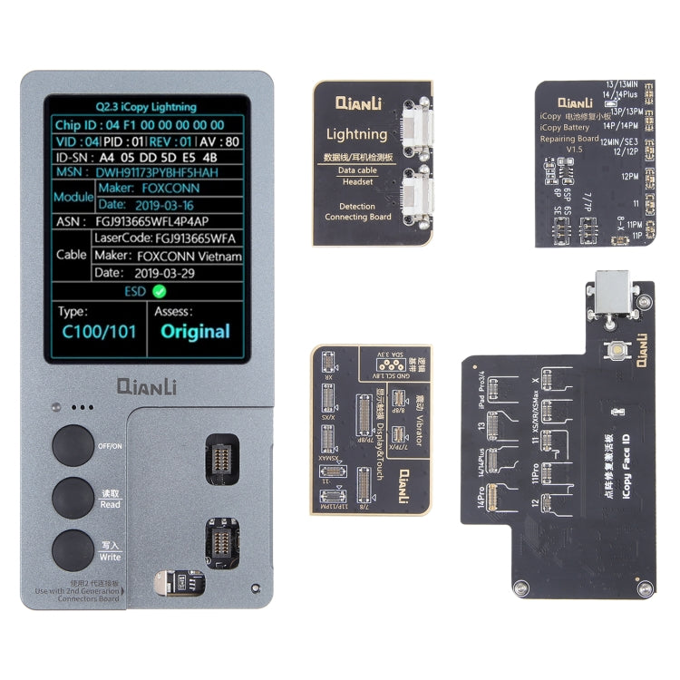 For iPhone 6 - 14 Pro Max 5 in 1 Qianli iCopy Plus 2.2 Repair Detection Programmer Set - Repair Programmer by QIANLI | Online Shopping UK | buy2fix
