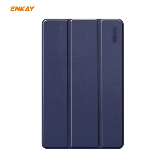 For Samsung Galaxy Tab S6 Lite P610 / P615 / Tab S6 Lite 2022 / P613 / P619 ENKAY 3-Fold Plastic Leather Smart Tablet Case(Dark Blue) - Tab S6 Lite P610 / P615 by ENKAY | Online Shopping UK | buy2fix