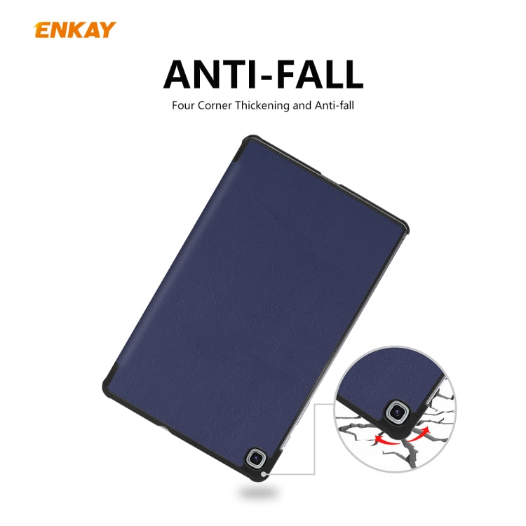For Samsung Galaxy Tab S6 Lite P610 / P615 / Tab S6 Lite 2022 / P613 / P619 ENKAY 3-Fold Plastic Leather Smart Tablet Case(Grey) - Tab S6 Lite P610 / P615 by ENKAY | Online Shopping UK | buy2fix