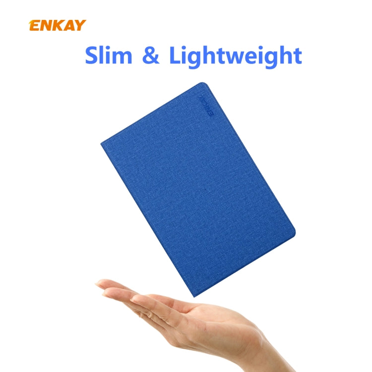 For Samsung Galaxy Tab S6 Lite P610 / P615 / Tab S6 Lite 2022 / P613 / P619 ENKAY Coarse Cloth Leather Smart Tablet Case(Grey) - Tab S6 Lite P610 / P615 by ENKAY | Online Shopping UK | buy2fix