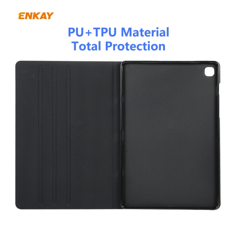 For Samsung Galaxy Tab S6 Lite P610 / P615 / Tab S6 Lite 2022 / P613 / P619 ENKAY Coarse Cloth Leather Smart Tablet Case(Grey) - Tab S6 Lite P610 / P615 by ENKAY | Online Shopping UK | buy2fix