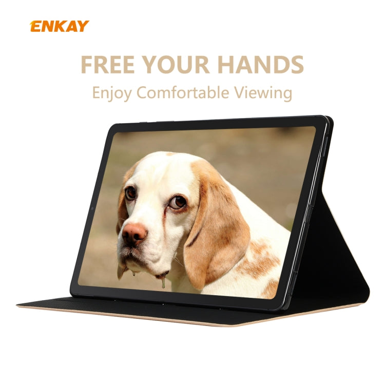 For Samsung Galaxy Tab S6 Lite P610 / P615 / Tab S6 Lite 2022 / P613 / P619 ENKAY Elastic Leather Tablet Case with Holder(Golden) - Tab S6 Lite P610 / P615 by ENKAY | Online Shopping UK | buy2fix