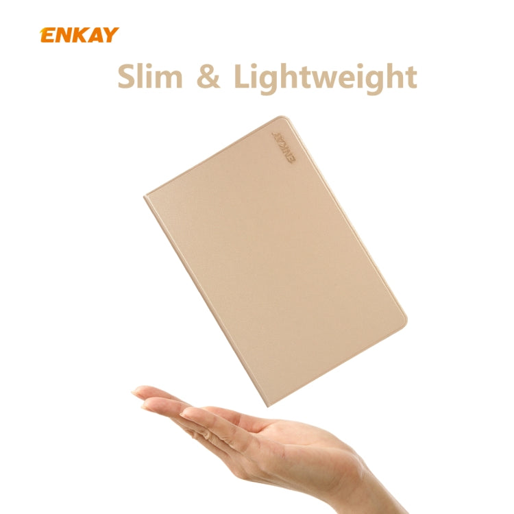For Samsung Galaxy Tab S6 Lite P610 / P615 / Tab S6 Lite 2022 / P613 / P619 ENKAY Elastic Leather Tablet Case with Holder(Golden) - Tab S6 Lite P610 / P615 by ENKAY | Online Shopping UK | buy2fix