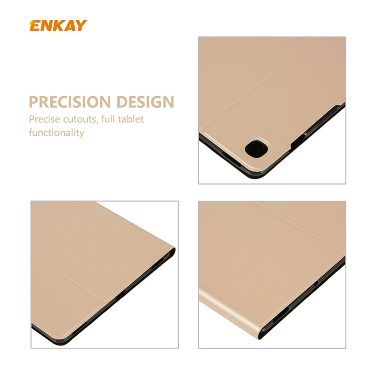 For Samsung Galaxy Tab S6 Lite P610 / P615 / Tab S6 Lite 2022 / P613 / P619 ENKAY Elastic Leather Tablet Case with Holder(Golden) - Tab S6 Lite P610 / P615 by ENKAY | Online Shopping UK | buy2fix