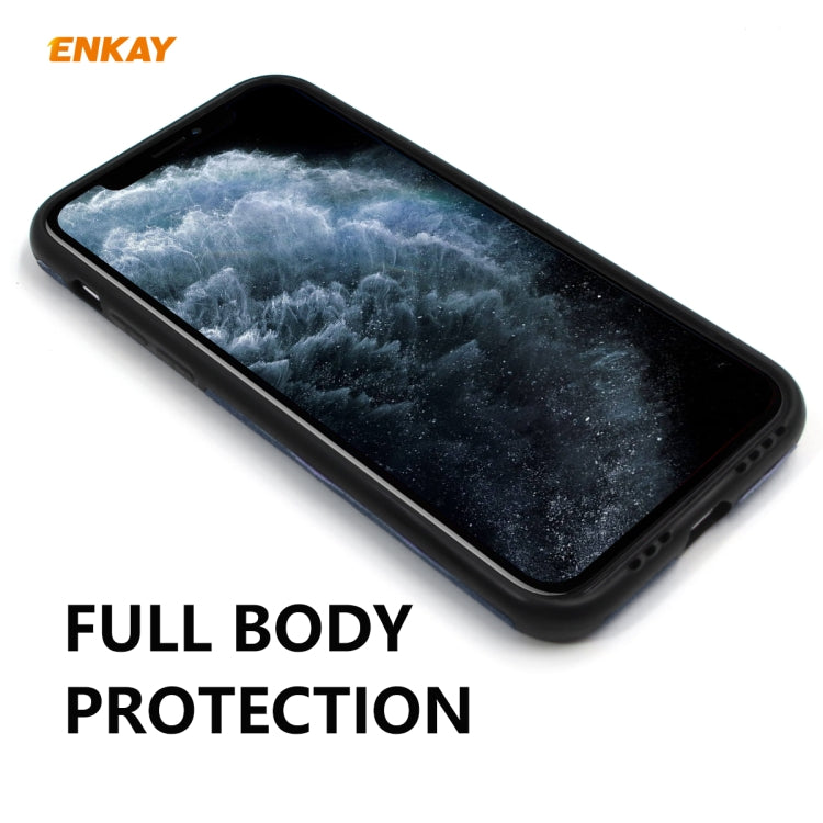 For iPhone 11 Pro Max ENKAY ENK-PC033 Business Series Denim Texture PU Leather + TPU Soft Slim Case Cover(Brown) - iPhone 11 Pro Max Cases by ENKAY | Online Shopping UK | buy2fix
