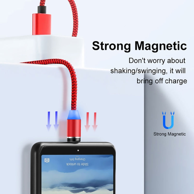 2 in 1 USB to 8 Pin + Micro USB Magnetic Metal Interface Nylon Braided Charging Cable, Length: 1m(Red) - Charging Cable & Head by buy2fix | Online Shopping UK | buy2fix