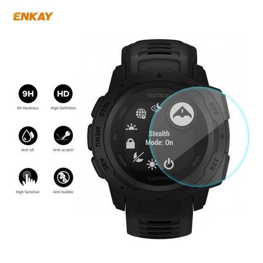 For Garmin Instinct Tactical ENKAY Hat-Prince 0.2mm 9H 2.15D Curved Edge Tempered Glass Screen Protector Watch Film by ENKAY