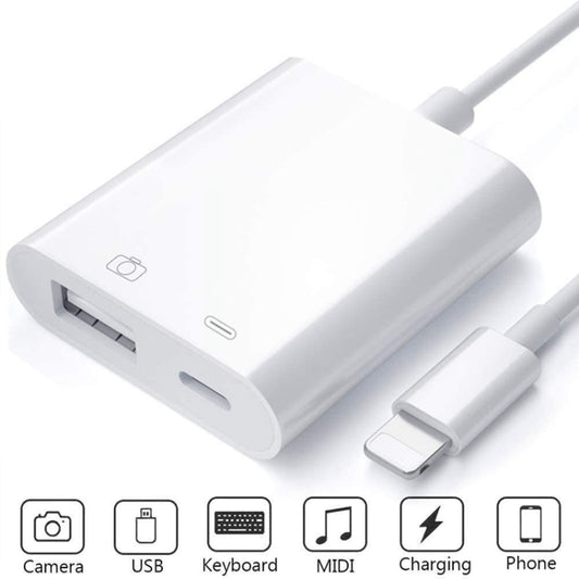 ZS-KL21806 2 in 1 8 Pin to USB 3.0 + Camera USB Read OTG Adapter, Compatible with IOS 13 and Above System by buy2fix