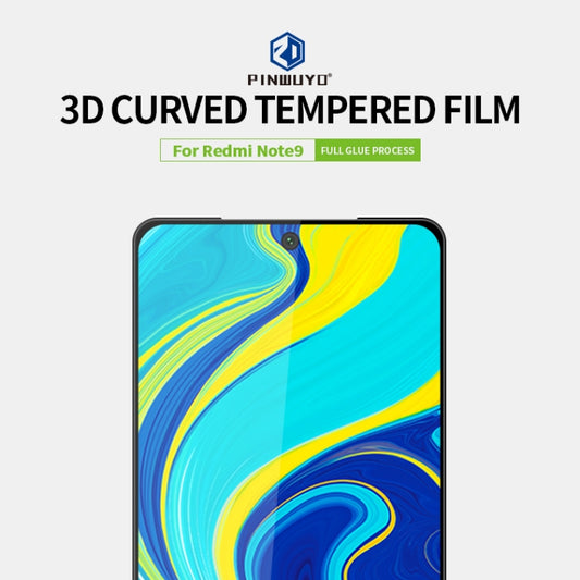 For Xiaomi RedMi Note 9 PINWUYO 9H 3D Curved Full Screen Explosion-proof Tempered Glass Film(Black) by PINWUYO