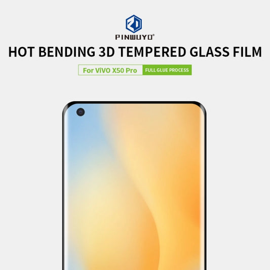 For vivo X50 Pro PINWUYO 9H 3D Hot Bending Tempered Glass Film(Black) by PINWUYO