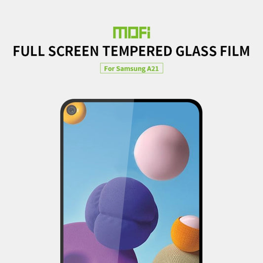 For Samsung Galaxy A21 MOFI 9H 2.5D Full Screen Tempered Glass Film(Black) by MOFI