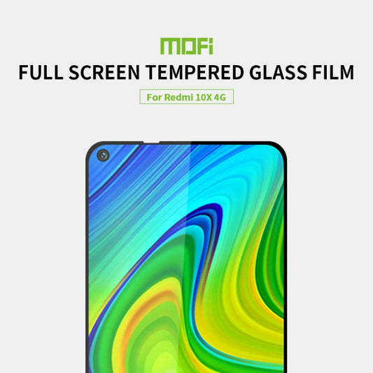 For Xiaomi RedMi 10X 4G MOFI 9H 2.5D Full Screen Tempered Glass Film(Black) by MOFI